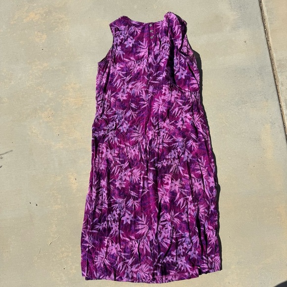 Amanda Smith II Vintage 100% Silk Purple Floral Sleeveless Maxi Dress Sz 1X - Picture 7 of 8